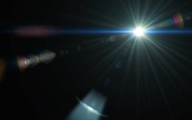 Soyut dijital mercek parlaması siyah arka plan. Güzel dijital parlama efekti. Modern parlama ve güneş ışığı