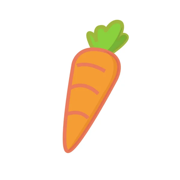 Vetor bonito da cenoura dos desenhos animados com fundo branco isolado.Cenoura fresca . —  Vetores de Stock