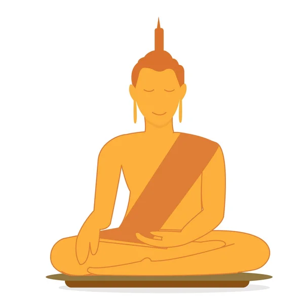 Διάνυσμα άγαλμα Βούδα. Ο Βούδας που κάθεται στη βάση με χαλαρωτική. — Διανυσματικό Αρχείο
