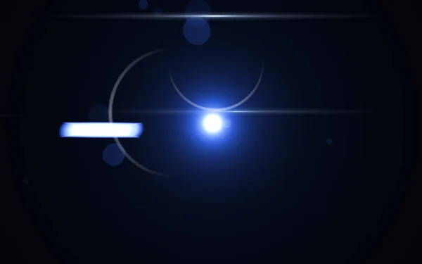 Ψηφιακή φακού φωτοβολίδα στο μαύρο φόντο οριζόντιο πλαίσιο ζεστό. Σύγχρονη φυσική φλόγα επίδραση. Φως του ήλιου στο διάστημα. — Φωτογραφία Αρχείου