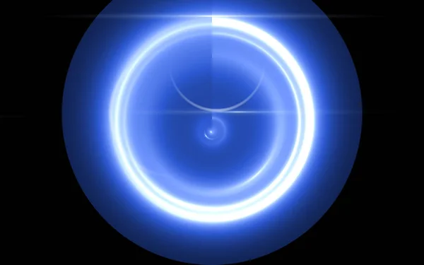 Cercle bleu Lentille torche lumière.Cercle bleu abstrait sur fond spatialCercle bleu Lentille torche lumière.Cercle bleu abstrait sur fond spatial.Concept de lumière future — Photo