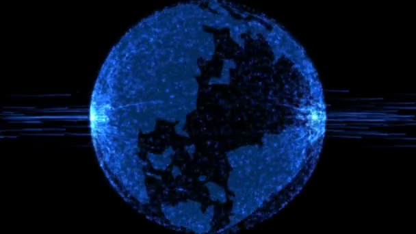 Bewegung Abstrakter Globus Mit Teilchen Und Plexusstruktur Digitaler Technologieplanet Dreiecksstruktur — Stockvideo