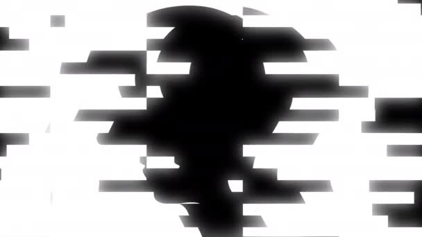 Abstrakt Mänskligt Huvud Med Glitch Effekt Design Futuristiska Silhuett Man — Stockvideo