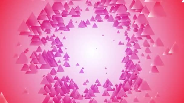 Abstract Shapes Motion Background Triangle Shape Motion Pink Color Bacground — Stock Video