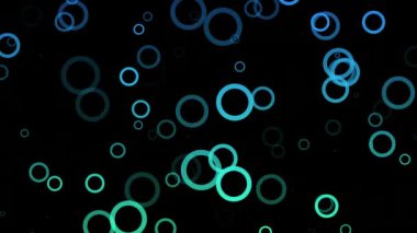 Renkli baloncuk hareketleri. Çember desenleri. Soyut çember parçacıkları.