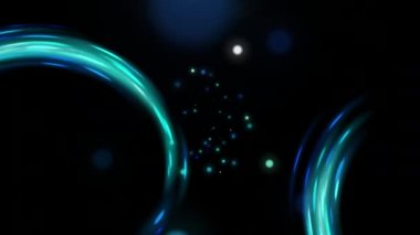 Abstrat mavi bokeh arkaplan ve element. Koyu renk üzerinde barışçıl etki çemberi