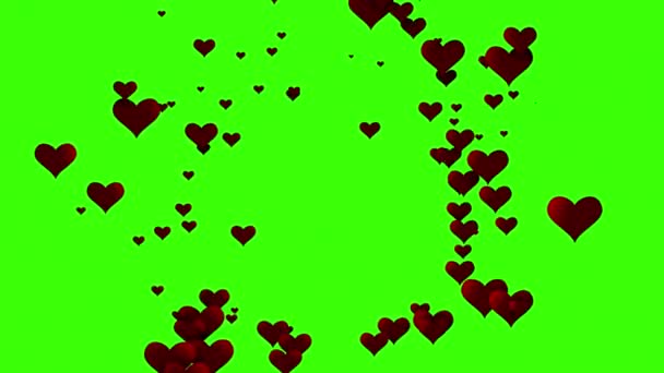 Сердцебиение Шаблон Движения Дизайн Зеленым Задним Основанием Сердце Валентины День — стоковое видео
