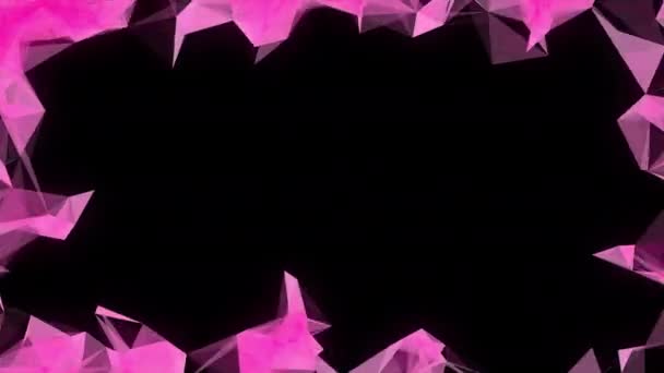 Fundo Cor Geométrica Design Padrão Plexo Rosa Abstract Movimento Polígono — Vídeo de Stock