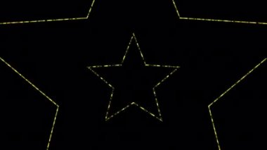 Alfa kanallı soyut altın çizgiler yıldız şekil döngüsü canlandırma arkaplanı. Yıldız element arkaplanı