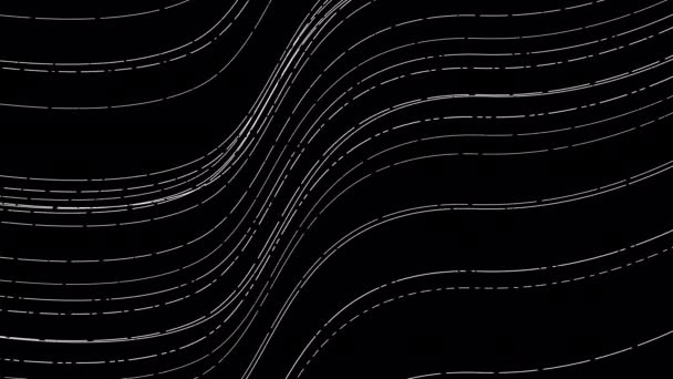 抽象白线曲线运动背景 带有Alpha通道的虚线运动 — 图库视频影像