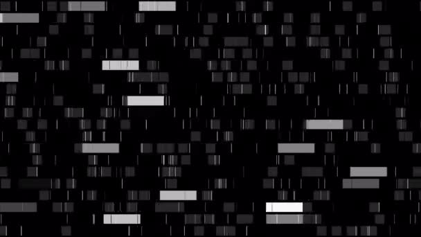 アブストラクト黒と白のモザイクの動きアブストラクトTvノイズテクスチャコンセプトラインランダムパターン背景グリッチテクスチャデザイン — ストック動画