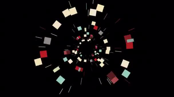 Animation graphique abstraite de voyage dans l'espace Résumé Sci-Fi 2d animé Arrière-plan de Space Tunnel.Élément de boucle avec mouvement de lignes 