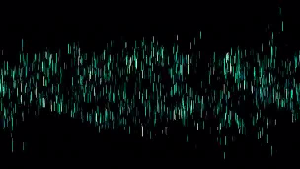 Abstracte Groene Lijnen Golfpatroon Vertical Particles Lijn Achtergrond — Stockvideo