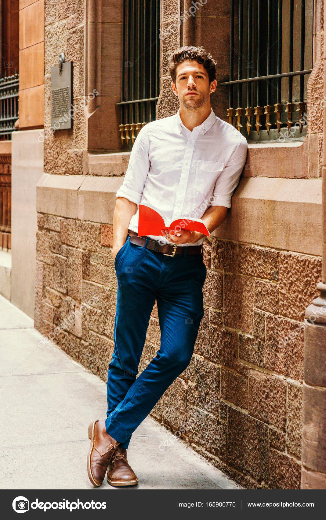 blue pant white shirt