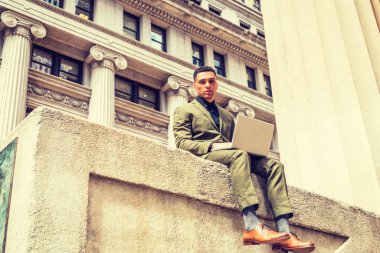 Genç Amerikan seyahat, New York'ta iş işadamı