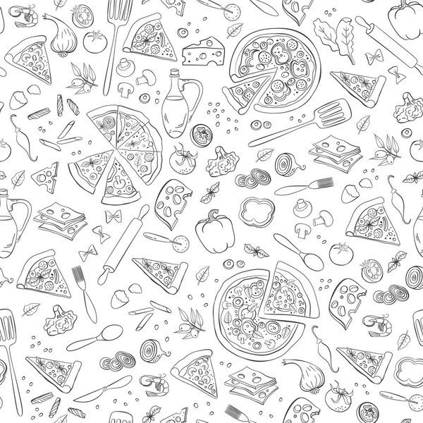 Patrón de pizza vector — Vector de stock