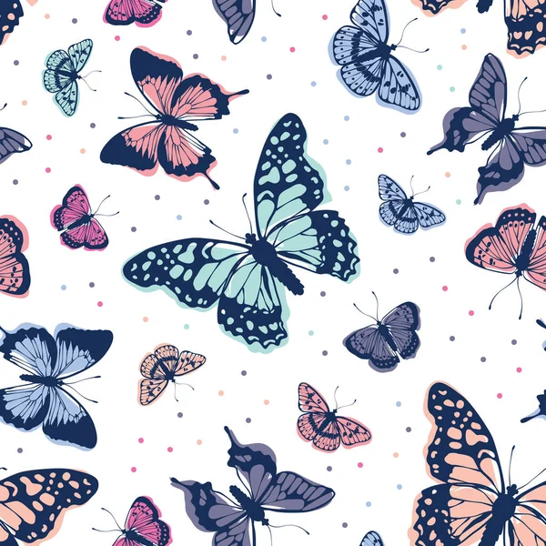 Vector butterflies pattern. Abstract seamless background. — Stock Vector