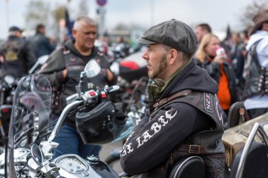 Riga, Letonya - Nisan 28, 2018: 2018 Moto sezon açılış etkinliği. 