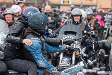 Riga, Letonya - Nisan 28, 2018: 2018 Moto sezon açılış etkinliği. 