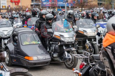 Riga, Letonya - Nisan 28, 2018: 2018 Moto sezon açılış etkinliği. 
