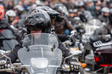 Riga, Letonya - Nisan 28, 2018: 2018 Moto sezon açılış etkinliği. 