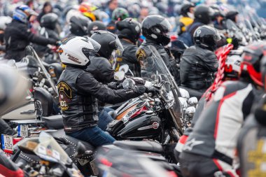 Riga, Letonya - Nisan 28, 2018: 2018 Moto sezon açılış etkinliği. 