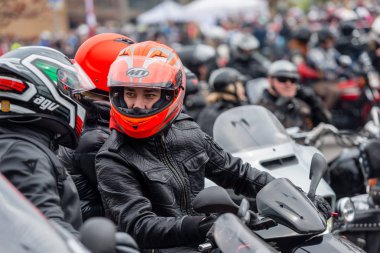 Riga, Letonya - Nisan 28, 2018: 2018 Moto sezon açılış etkinliği. 