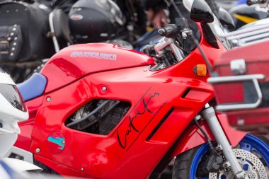 Riga, Letonya - Nisan 28, 2018: 2018 Moto sezon açılış etkinliği. 