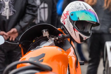 Riga, Letonya - Nisan 28, 2018: 2018 Moto sezon açılış etkinliği. 