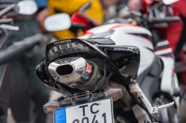 Riga, Letonya - Nisan 28, 2018: 2018 Moto sezon açılış etkinliği. 