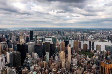 New York, Usa - 6 Haziran 2019: New York. Manhattan Midtown Gökdelenleri 'nin muhteşem panoramik hava manzarası
