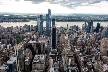 New York, Usa - 6 Haziran 2019: New York. Manhattan Midtown Gökdelenleri 'nin muhteşem panoramik hava manzarası