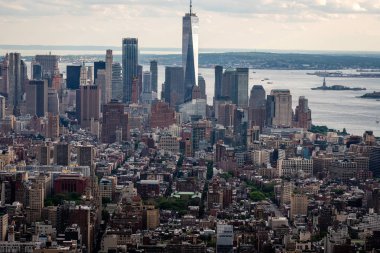 New York, Usa - 6 Haziran 2019: New York. Manhattan Midtown Gökdelenleri 'nin muhteşem panoramik hava manzarası