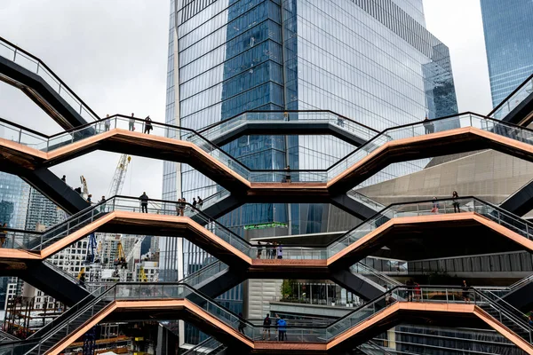 New York, USA - June 21, 2019: The Vessel at Hudson Yards located on Manhattan 's West side - Image — стоковое фото