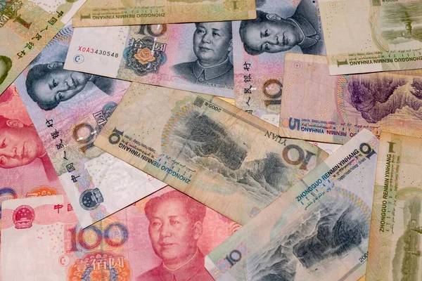 Yuan closeup notlar. Arka plan - görüntü Çin paradır — Stok fotoğraf
