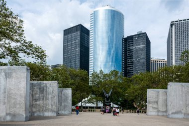 New York, Usa - 7 Haziran 2019 Battery Park 'taki Doğu Yakası Anıtı