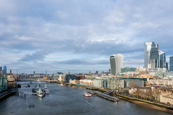 Londres Inglaterra Reino Unido Janeiro 2020 Vista Aérea Sobre Tamisa — Fotografia de Stock