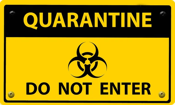 Quarantaine Niet Invoeren Waarschuwingssymbool Voor Tekst Biologisch Gevaar Geel Zwart — Stockfoto