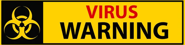 Virus Warning Text Biohazard Warning Symbol Yellow Black Caution Sign — Stock Photo, Image