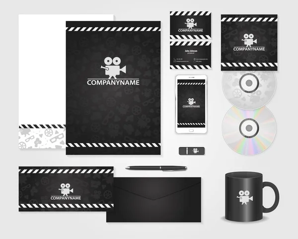 Black corporate identity template for producer — Stock Vector