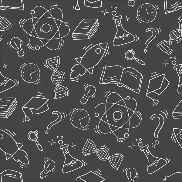 Hand Drawn Science seamless pattern — Stock Vector