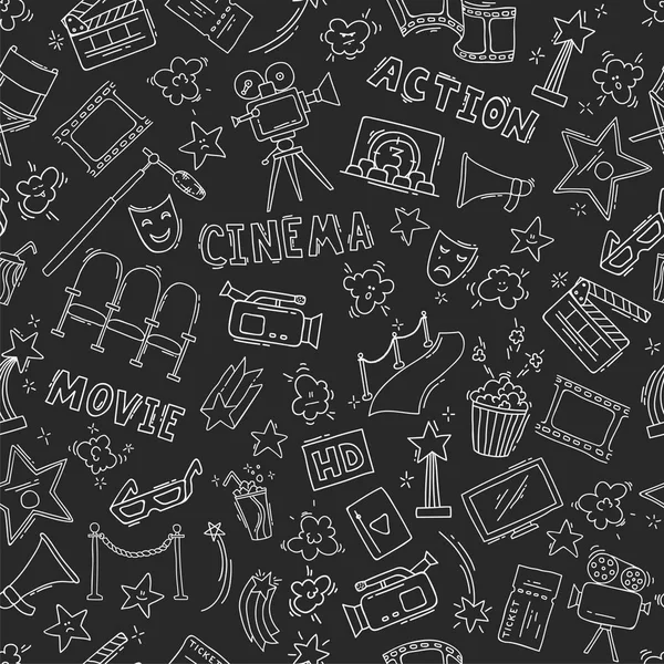 Sinema seamless modeli ile el çizilmiş öğeleri