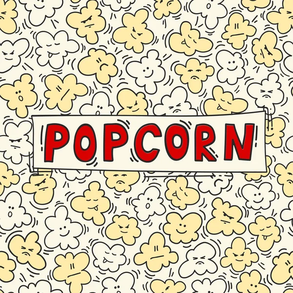 Lustiges Popcorn nahtloses Muster — Stockvektor