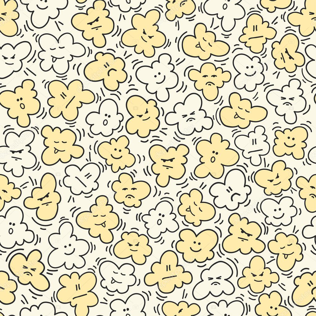 Funny popcorn seamless pattern