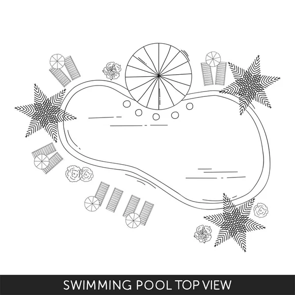 Výhled shora na bazén — Stockový vektor