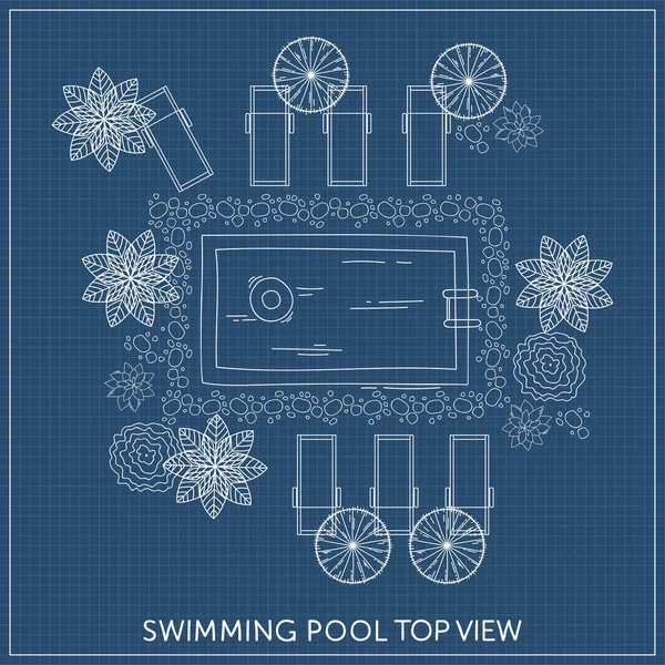 Swimmingpool ovanifrån — Stock vektor