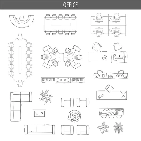 İç üstten görünüm planları için doğrusal simgeler ayarla