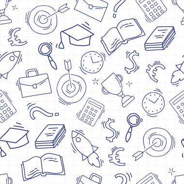 Elle çizilmiş iş seamless modeli