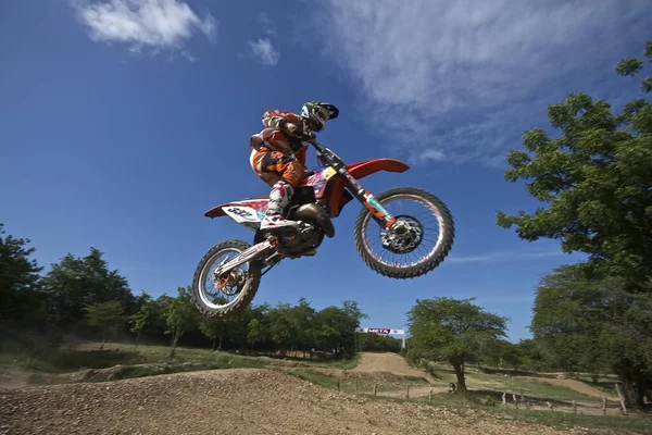 Salto Com Moto Motocross República Dominicana Maio 2018 Sosua — Fotografia de Stock