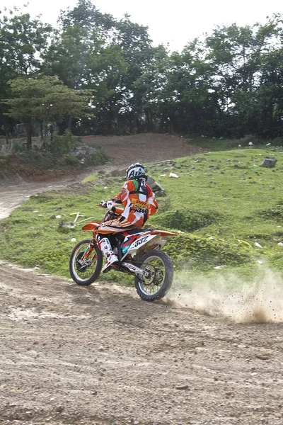 Saltare Con Moto Motocross Nella Repubblica Dominicana Maggio 2018 Sosua — Foto Stock